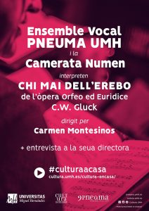 Cartel del concierto en línea de Pneuma UMH para el proyecto de Culturaencasa durante la pandemia