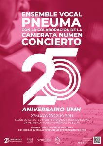 Cartel Concierto 25 Aniversario UMH por PNEUMA