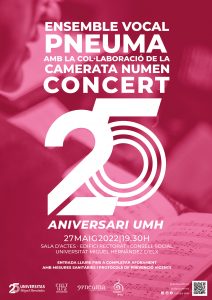 Cartell Concert 25 Aniversari UMH per PNEUMA