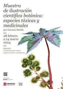 Cartel de la Muestra de ilustración científica botánica: especies tóxicas y medicinales
