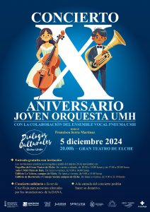 Cartel del concierto X Aniversario de la Joven Orquesta UMH