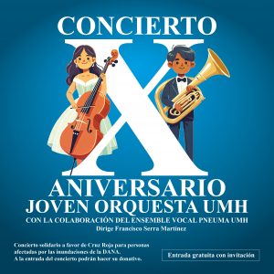 Cartel del Concierto X Aniversario de la JOUMH