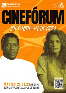 Cartel del Cineforum y la película El informe pelícano