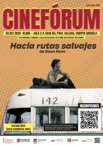 Cartel del Club de Cine UMH Cinefórum "Hacia rutas salvajes"