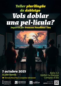 Cartell de Taller de doblatge plurilingüe: Vols doblar una pel·lícula?